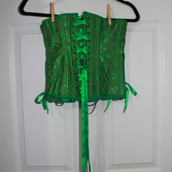Emerald Green Corset | Steampunk | Costume Cosplay - Picture 3 of 6